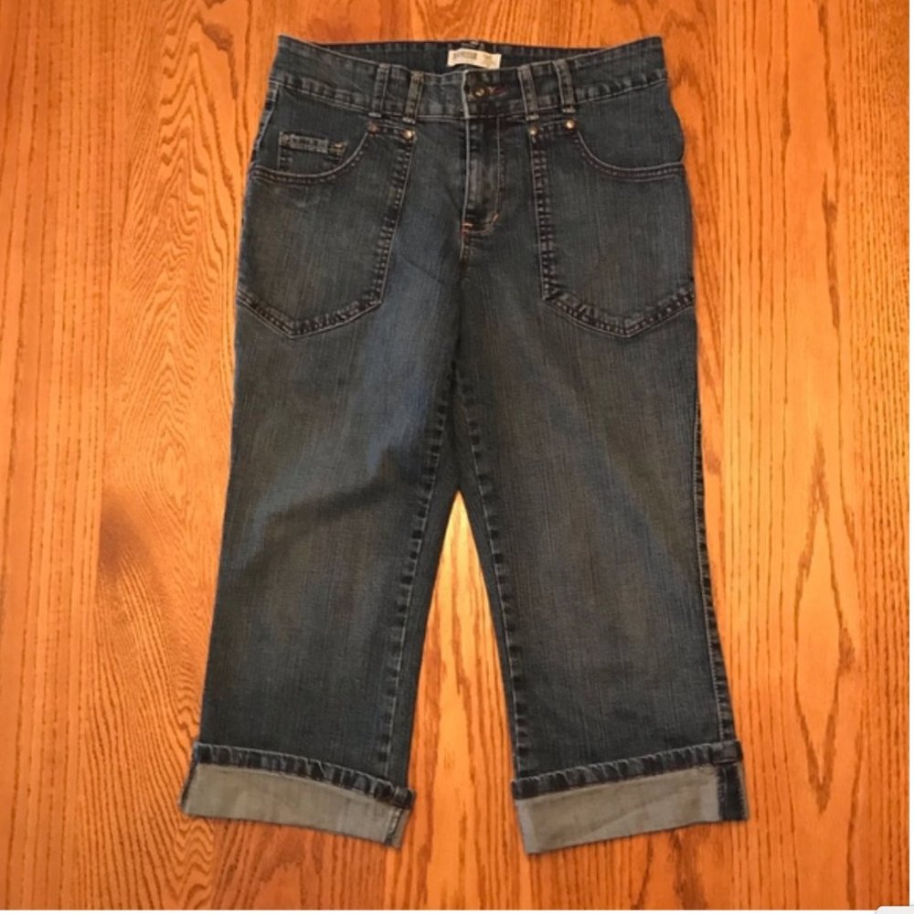 Jeanstar-pedal pushers, dark wash, size 8